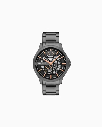 Armani Exchange Chronograph Black Stainless Steel Watch In Mehrfarbig