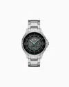 Armani Exchange Chronograph Black Stainless Steel Watch In Multicoloured