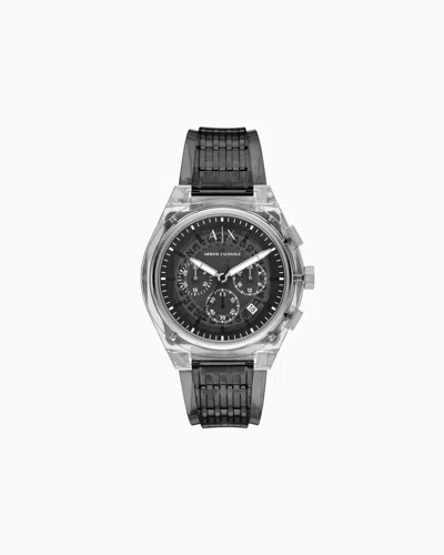 Armani Exchange Chronograph Gray Watch In Black