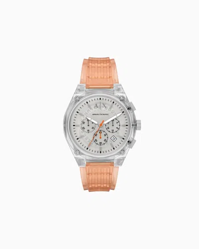 Armani Exchange Chronograph Orange Watch In Brown