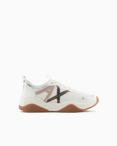Armani Exchange Chunky Sneakers With Logo In Beige