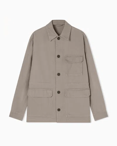 Armani Exchange Classic Blouson In Light Cotton Twill In Gray