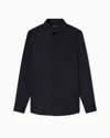 Armani Exchange Slim-fit Stretch Cotton Shirt In Black