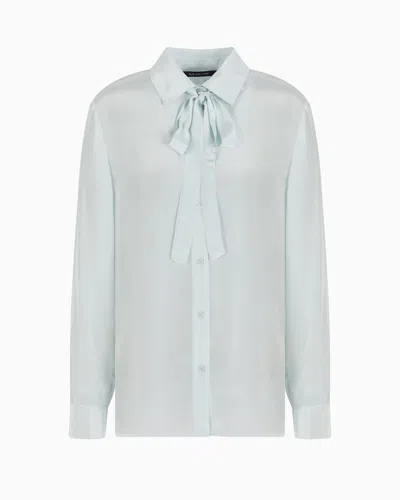 Armani Exchange Classic Shirts In Light Blue