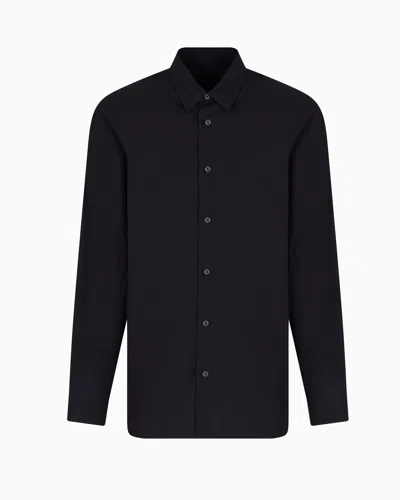 Armani Exchange Classic Shirts In Navy Blue
