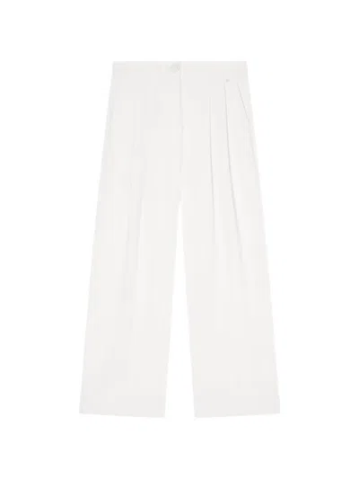Armani Exchange Classic Straight-leg Trousers In White