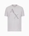Armani Exchange Classic T-shirt With Diagonal Logo In Gray