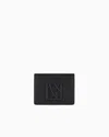Armani Exchange Coated Fabric Card Holder In Black