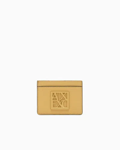 Armani Exchange Coated Fabric Card Holder In Yellow