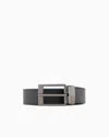 Armani Exchange Coated Leather Belt In Black