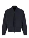 Armani Exchange Zip-up Bomber Jacket In Deep Navy