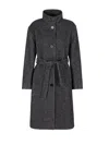 Armani Exchange Belted Wool Blend Jacket With High Collar And Chic Logo Detail In Grigio Neri E Grigi