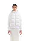 Armani Exchange White Down Jacket In Bianco Chiari E Naturali