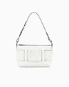 Armani Exchange Color Block Shoulder Bag With Maxi Logo In White