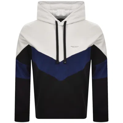 Armani Exchange Colour Block Hoodie Off White In Multi