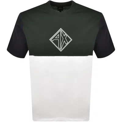 Armani Exchange Colour Block T Shirt Green