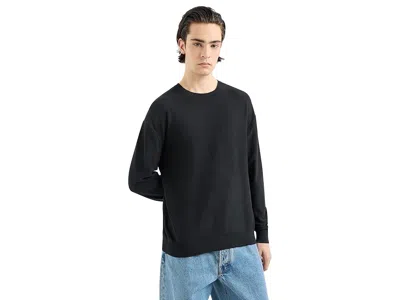 Armani Exchange Combed Cotton Sweater In Black