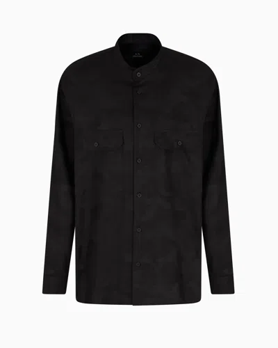 Armani Exchange Comfort Fit Shirt In Lyocell In Black