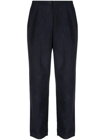 Armani Exchange Concealed-front Fastening Trousers In Blue