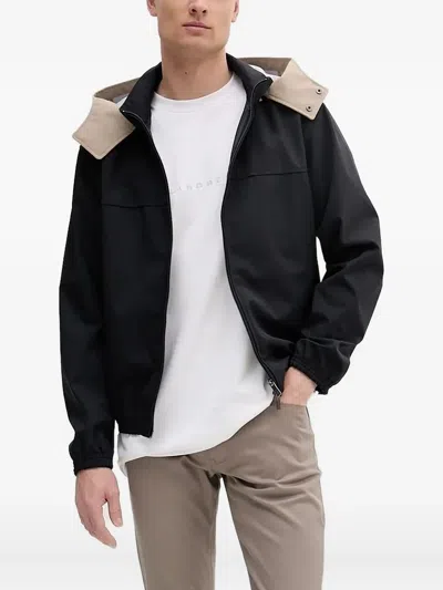Armani Exchange Contrast-hood Jacket In Black