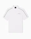 Armani Exchange Contrasting Piping Pique Polo Shirt In White