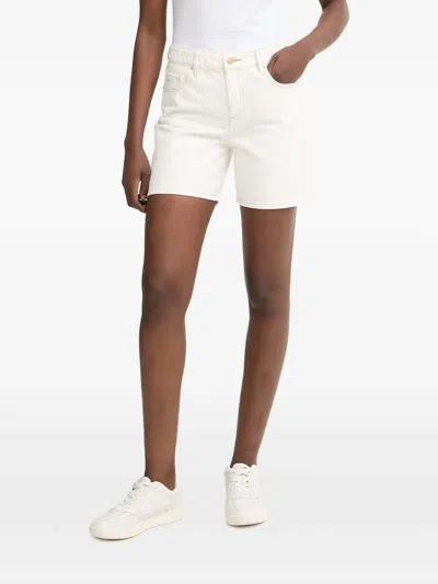 Armani Exchange Contrast-stitch Logo-patch Shorts In White