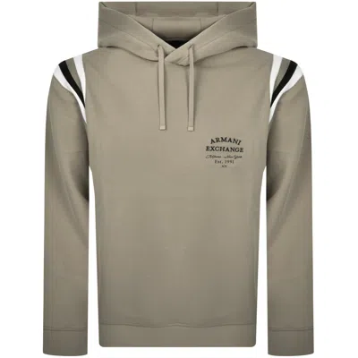 Armani Exchange Cotton Blend Hoodie Beige In Gold