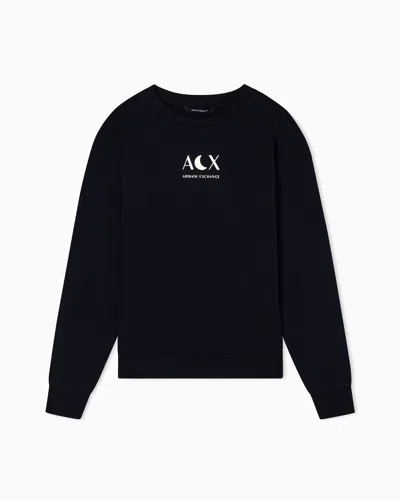 Armani Exchange Cotton French Terry Sweatshirt In Black