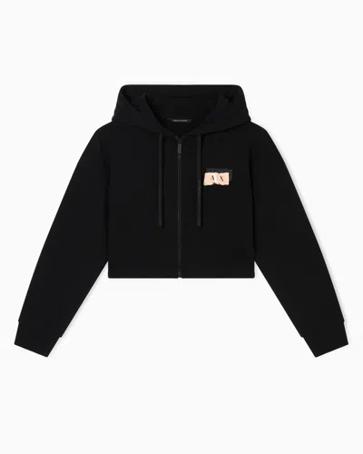 Armani Exchange Cotton French Terry Sweatshirt In Black