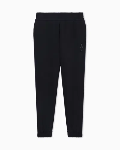 Armani Exchange Cotton Jogger Trousers In Black