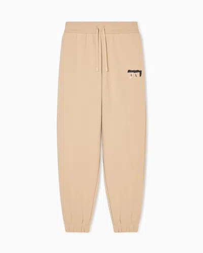Armani Exchange Cotton Jogger Trousers In Brown