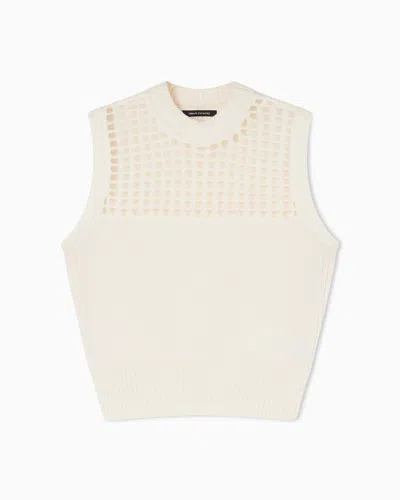 Armani Exchange Cotton Knitted Top In Neutral