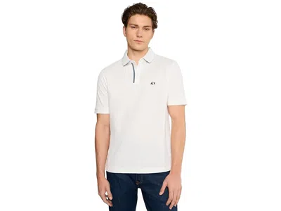 Armani Exchange Cotton Piquet Polo In White