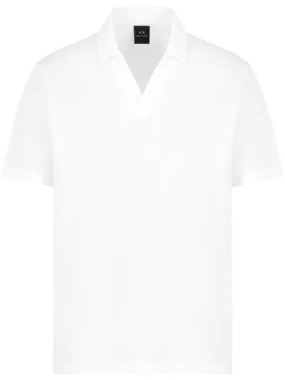 Armani Exchange Cotton Polo Shirt In 白色