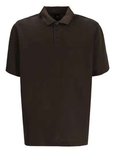 Armani Exchange Cotton Polo Shirt In Brown