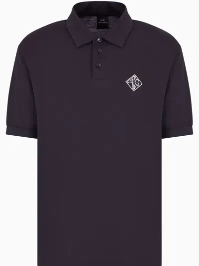 Armani Exchange Cotton Polo Shirt In Blue