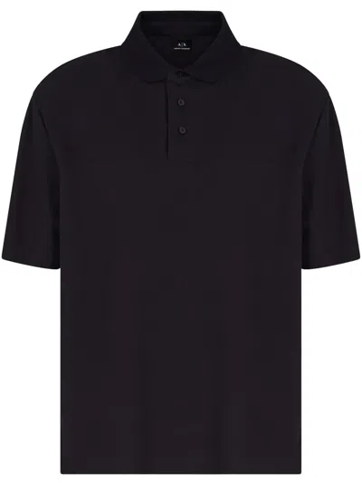 Armani Exchange Cotton Polo Shirt In Blue