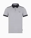 Armani Exchange Cotton Polo With Contrasting Details In Black