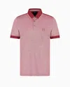 Armani Exchange Cotton Polo With Contrasting Details In Burgundy