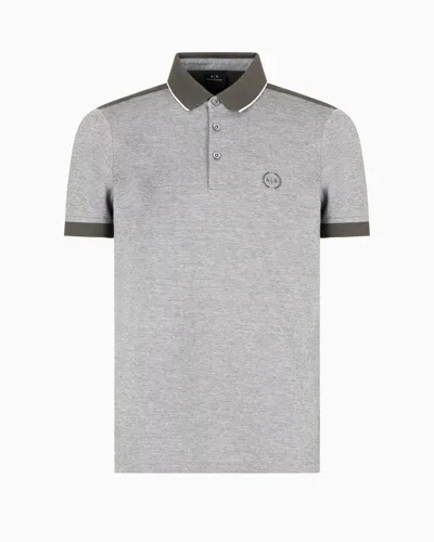 Armani Exchange Cotton Polo With Contrasting Details In Green