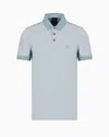 Armani Exchange Cotton Polo With Contrasting Details In Gray