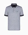 Armani Exchange Logo-embroidered Cotton Polo Shirt In Navy_blue