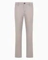 Armani Exchange Cotton Poplin Chino Trousers In Beige