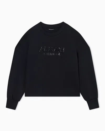 Armani Exchange Cotton Sweatshirt In Black