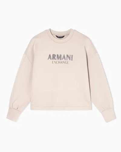 Armani Exchange Cotton Sweatshirt In Neutral