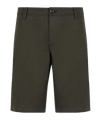 Armani Exchange Bermuda Shorts In Satin Stretch Fabric In Black