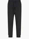Armani Exchange Jogger Pants In Fabric With Allover Logo Pattern
