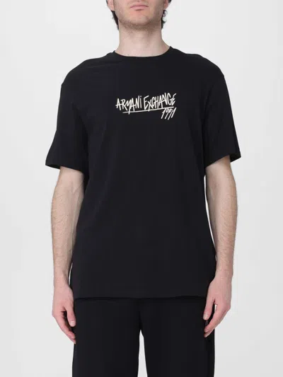 Armani Exchange Cotton T-shirt With Logo In Black