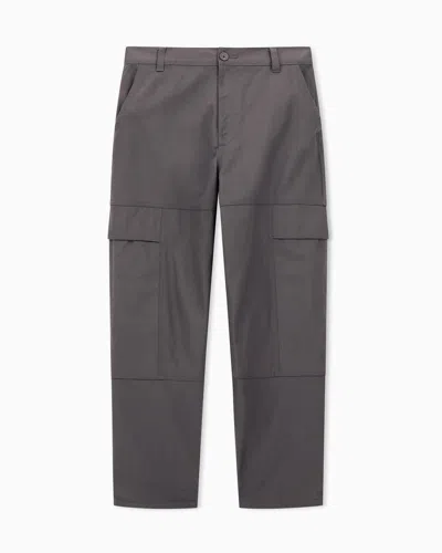 Armani Exchange Cotton Twill Cargo Trousers In Grey