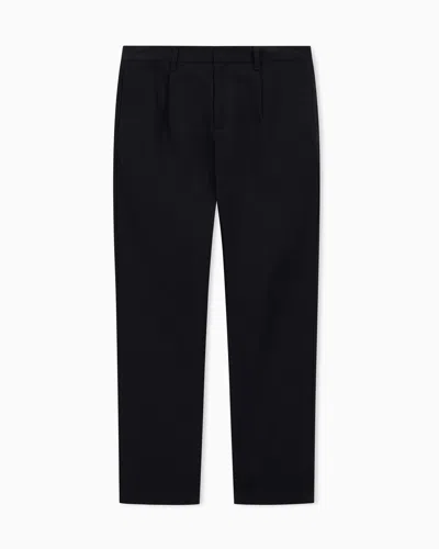 Armani Exchange Cotton Twill Chinos In Black